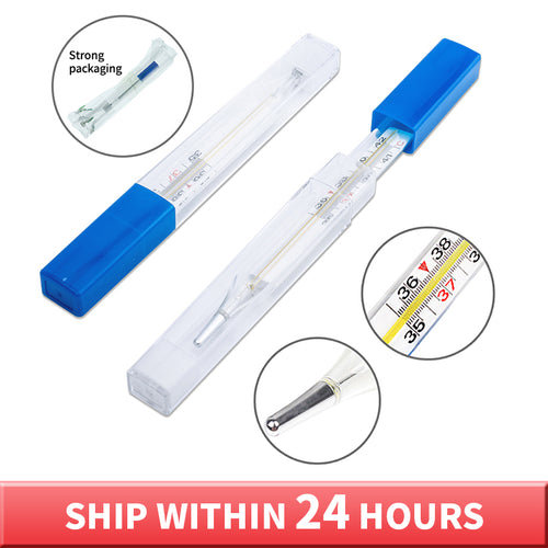 2 PCS Medical Mercury Thermometer Glass Thermometers